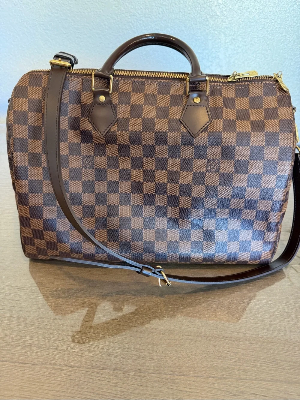Louis Vuitton speedy 35 bandouliere Brown Damier Ebene - Picture 4 of 11
